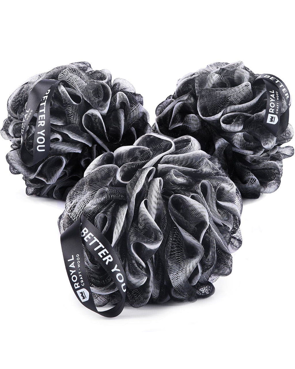 Bath Sponge Set of 3, Black