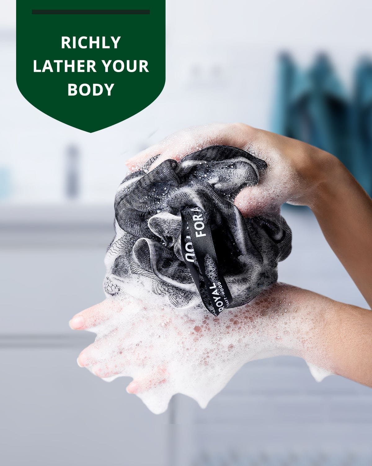 Bath Sponge Set of 3, Black