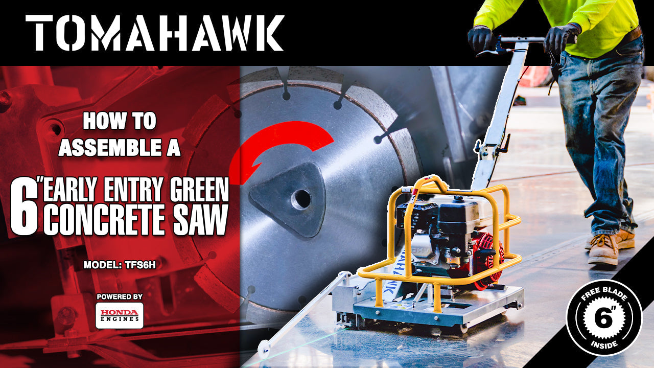 6" Early Entry Green Concrete Saw with 3.5 HP Honda GX120 Engine