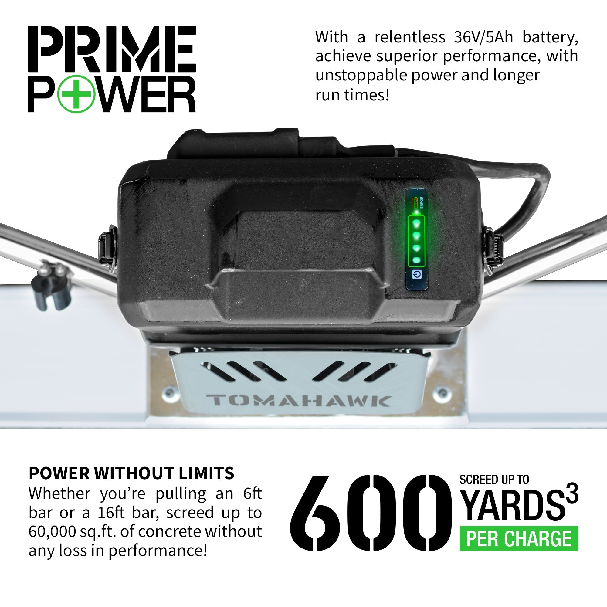 Battery Powered Vibrating Concrete Power Screed 36V/5Ah Float Finishing Tool (Choose 4ft, 6ft, 8ft, 10ft, 12ft, 14ft)