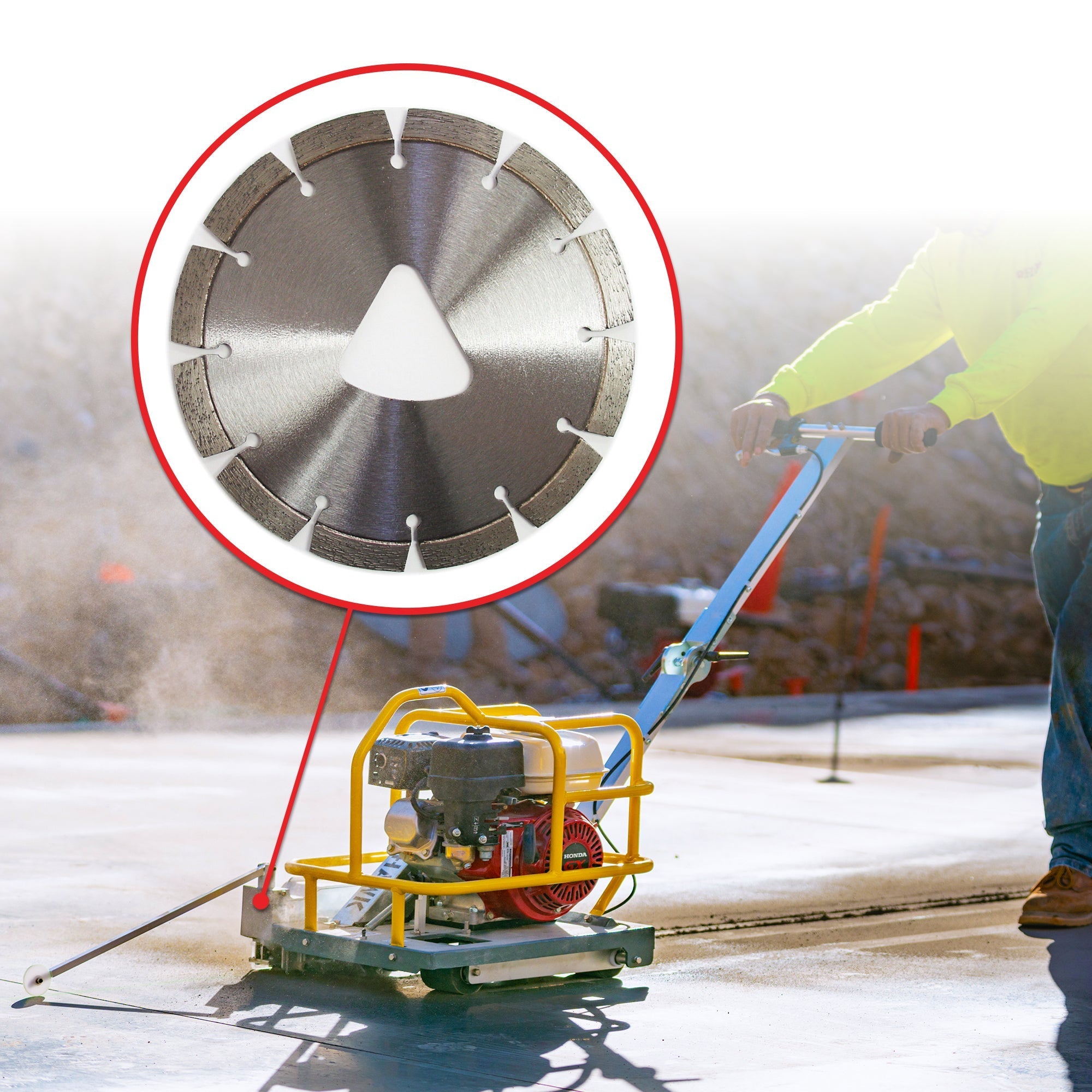 6" Early Entry Green Concrete Saw with 3.5 HP Honda GX120 Engine