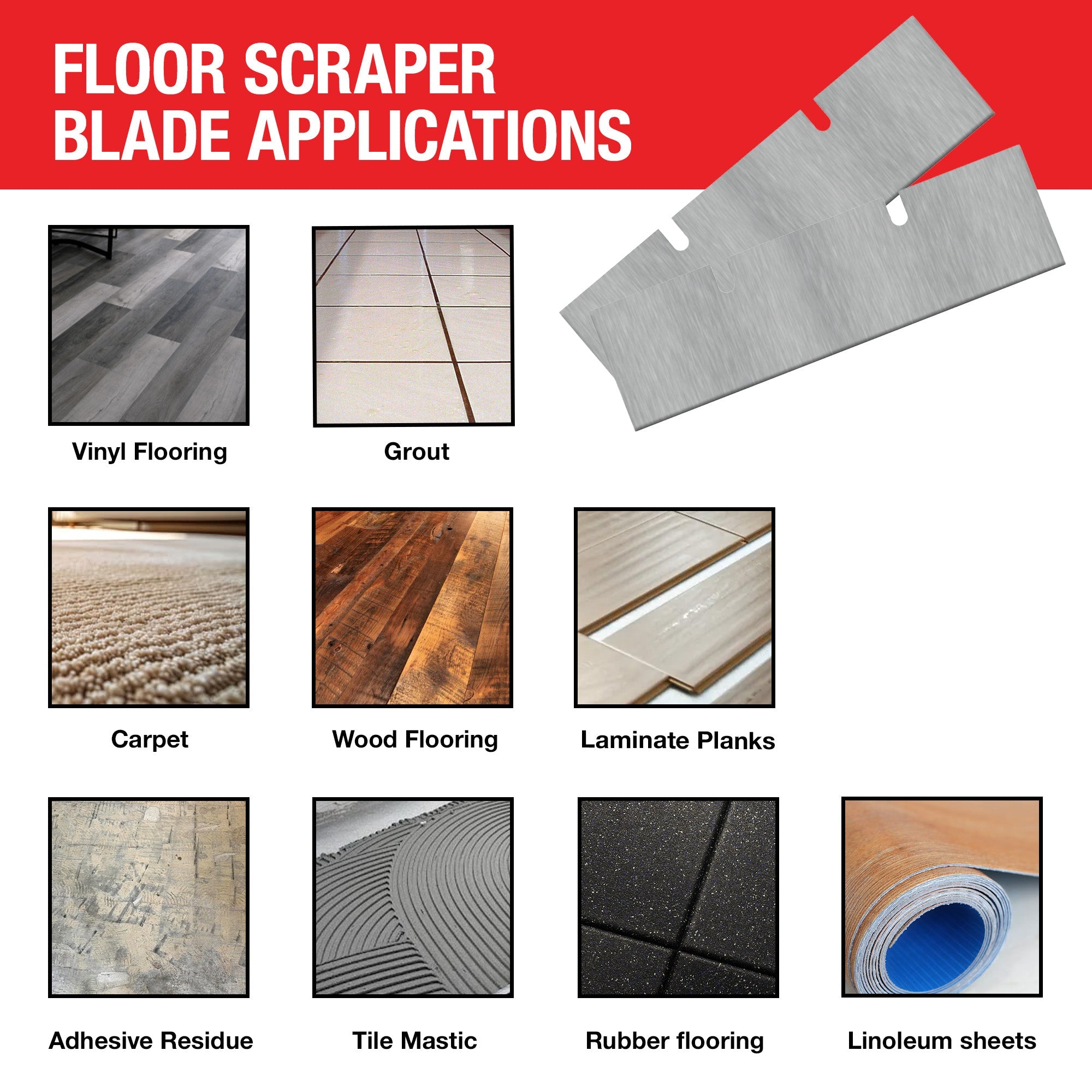 12" X 3" General Purpose Floor Scraper Tile Stripper Blade for TSCP8