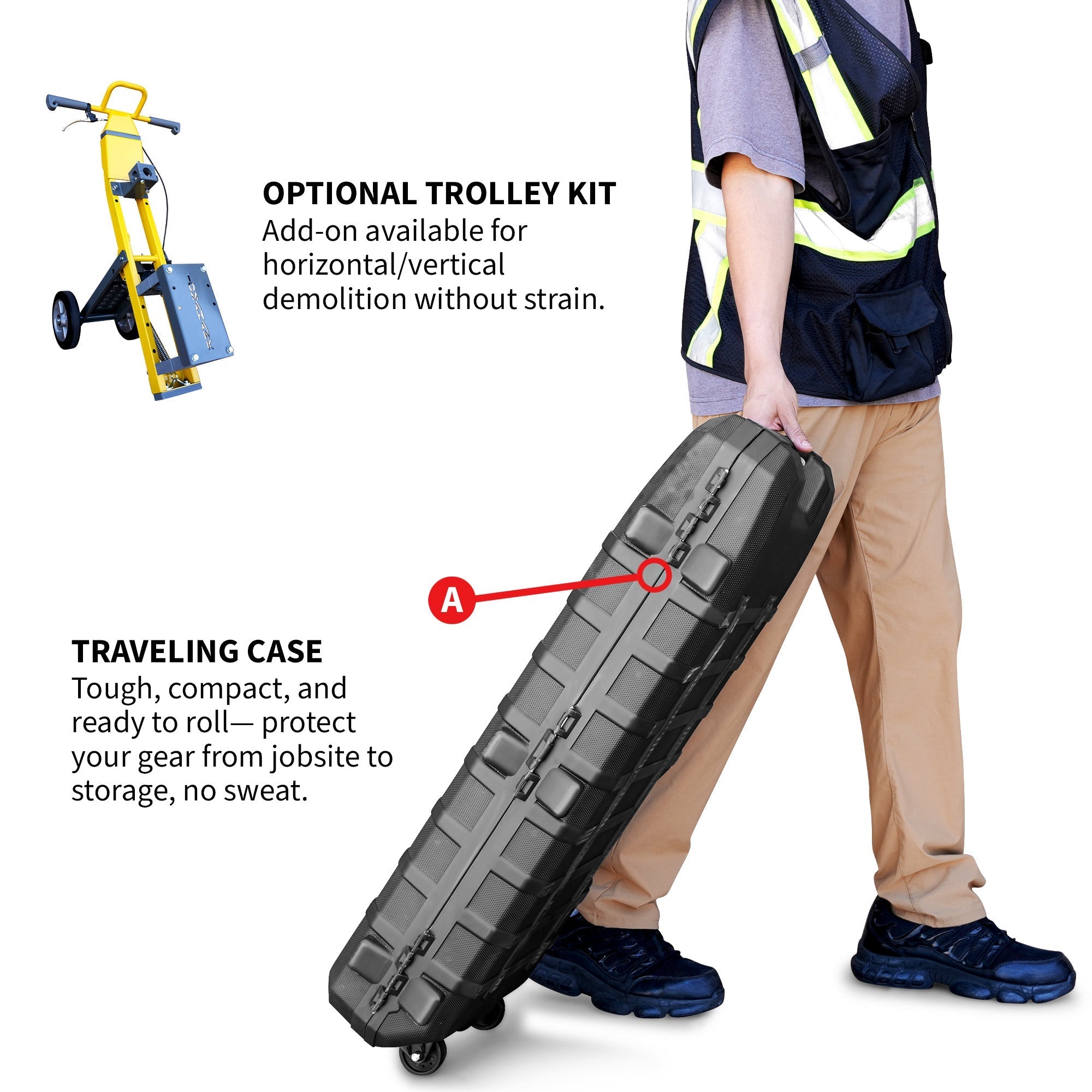 Tomahawk Electric Demolition Jack Hammer 35 lb 1500W 1-1/8" Hex Breaker for Concrete Asphalt Tile Removal Heavy Duty Jackhammer