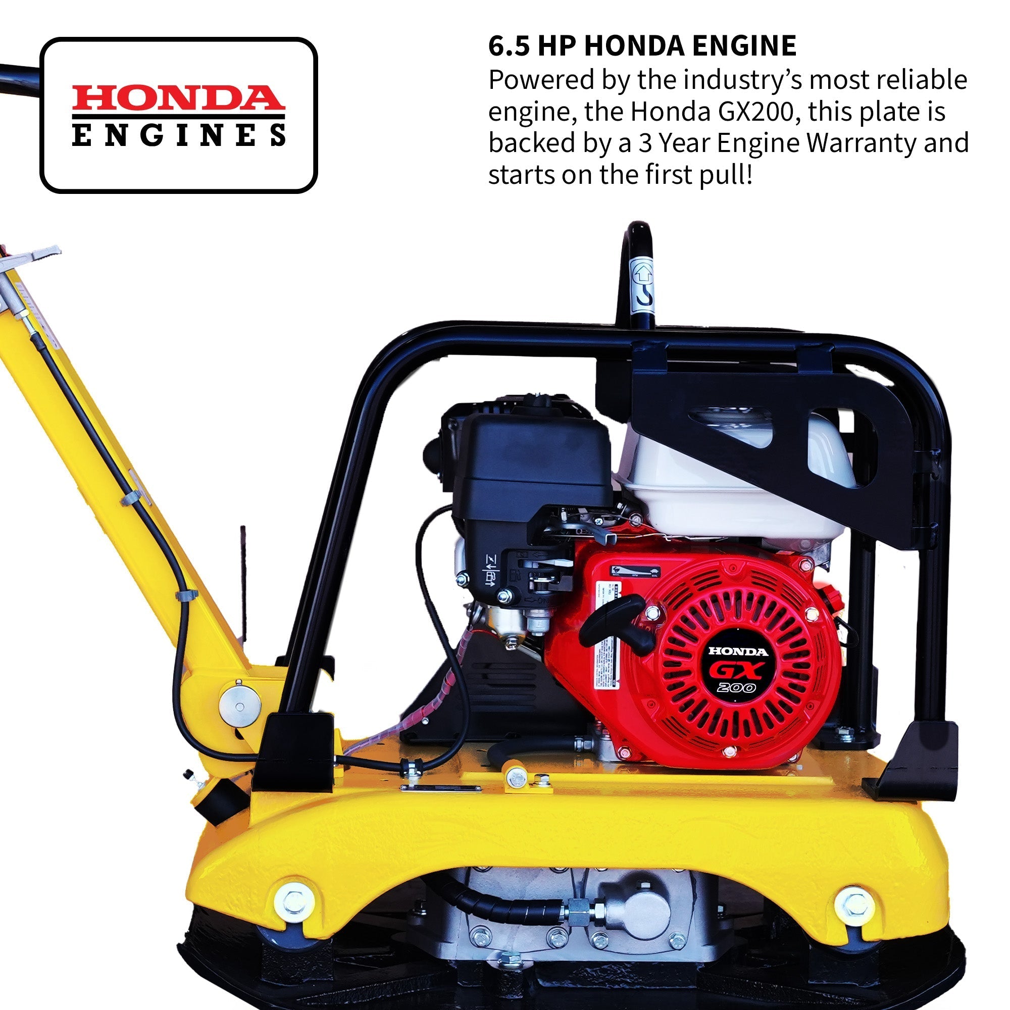 Tomahawk 6.5 HP Honda Reverse Hydraulic Plate Compactor for Soil, Aggregate, Cohesive Compaction