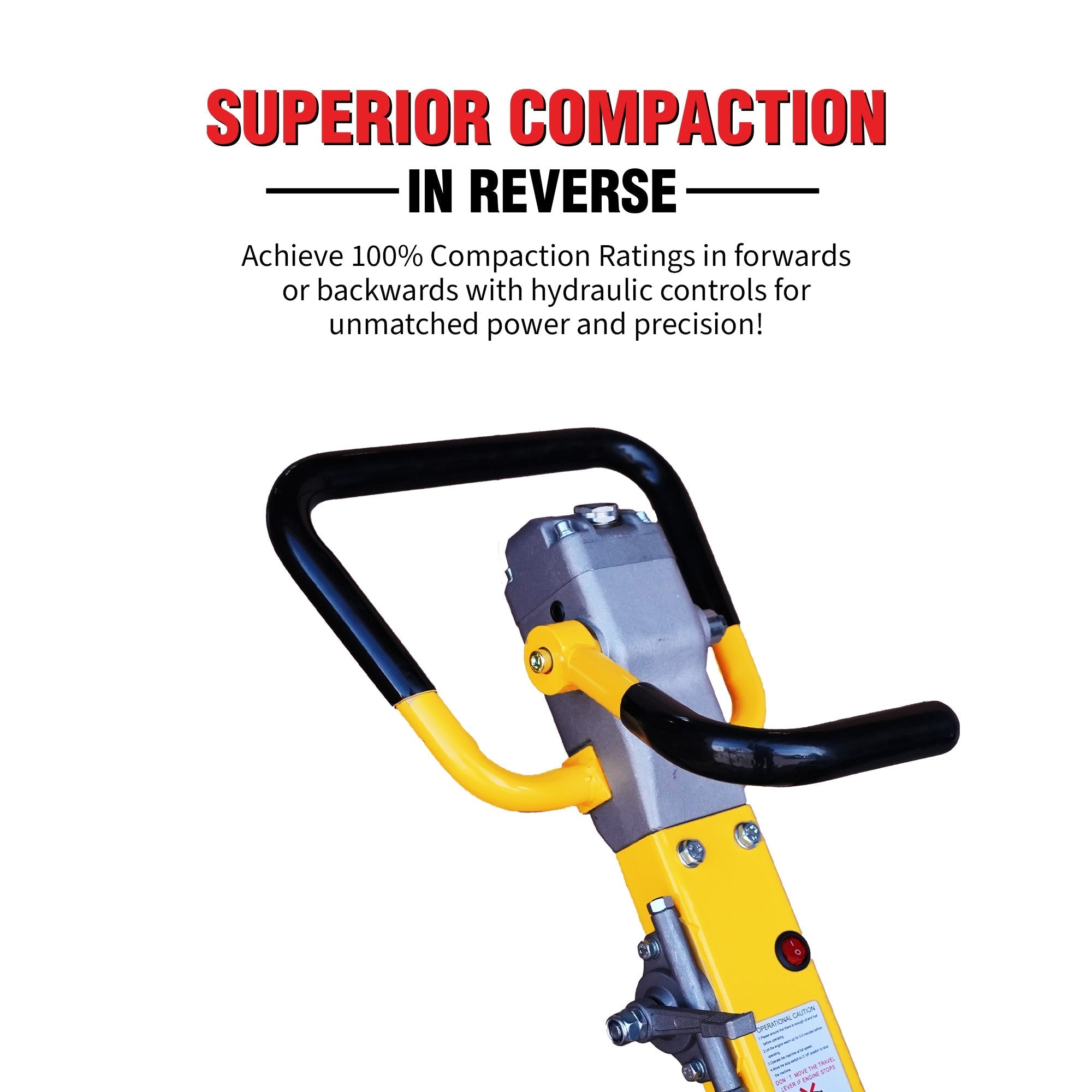 Tomahawk 6.5 HP Honda Reverse Hydraulic Plate Compactor for Soil, Aggregate, Cohesive Compaction