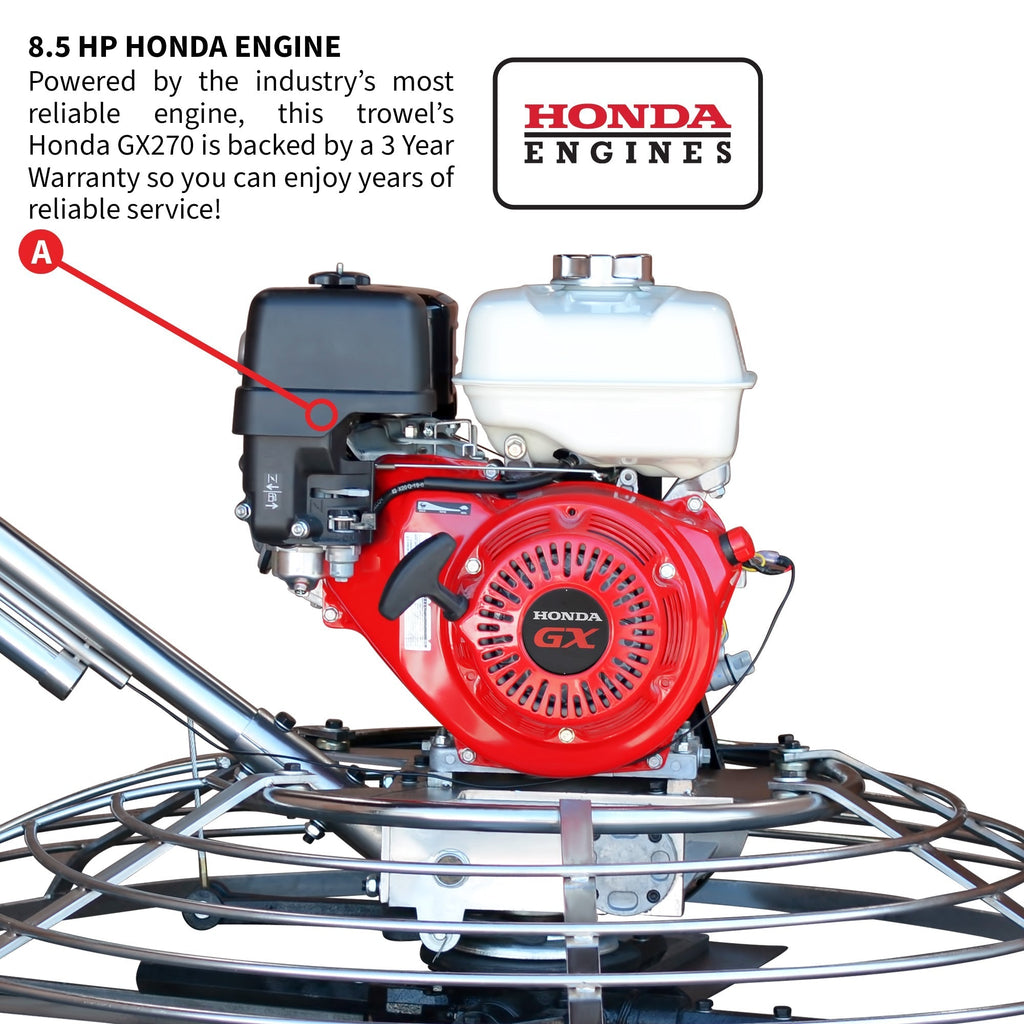 46" Concrete Power Trowel 8.5HP Honda Combo Blades and Float Pan Cement Finishing Tool