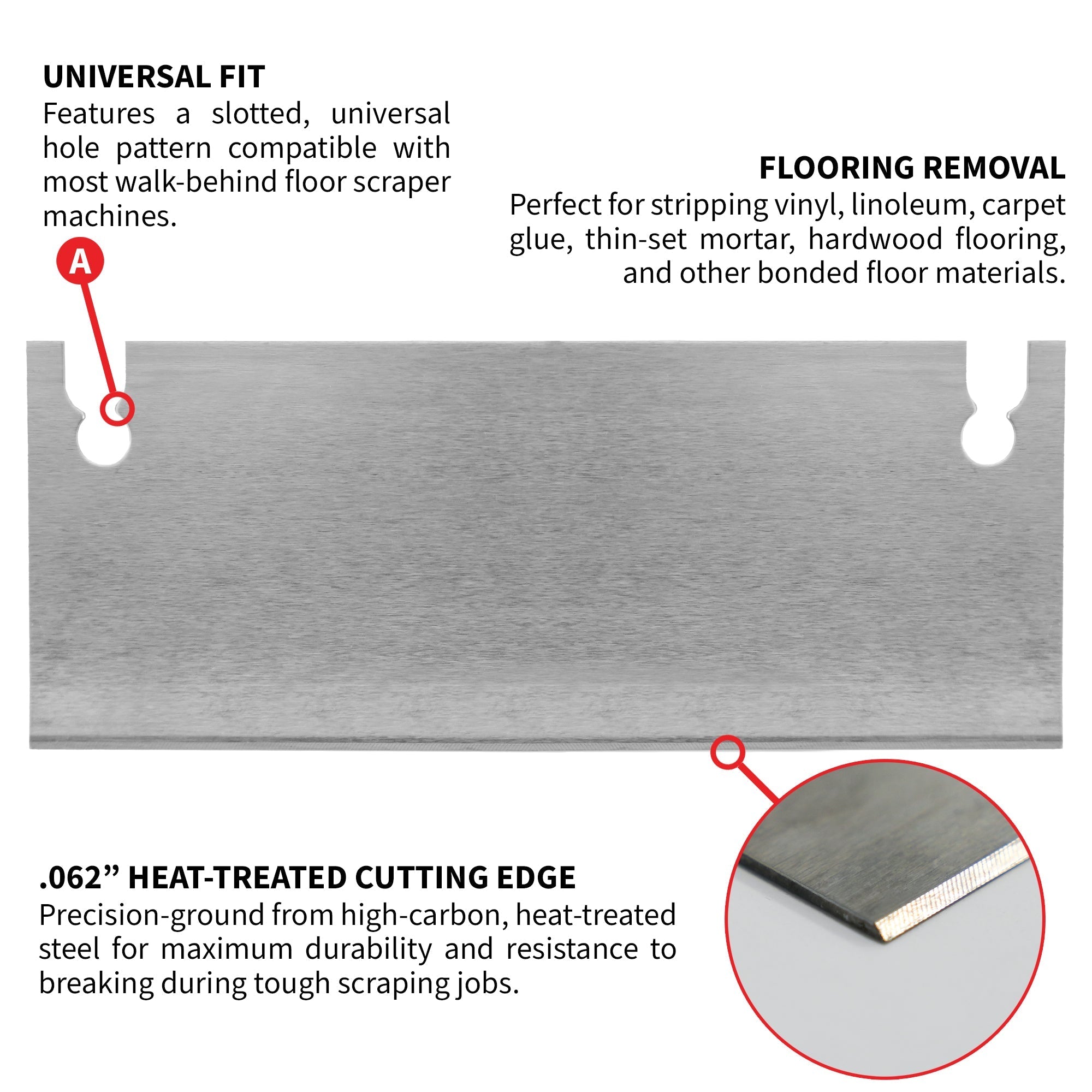12" X 3" General Purpose Floor Scraper Tile Stripper Blade for TSCP8