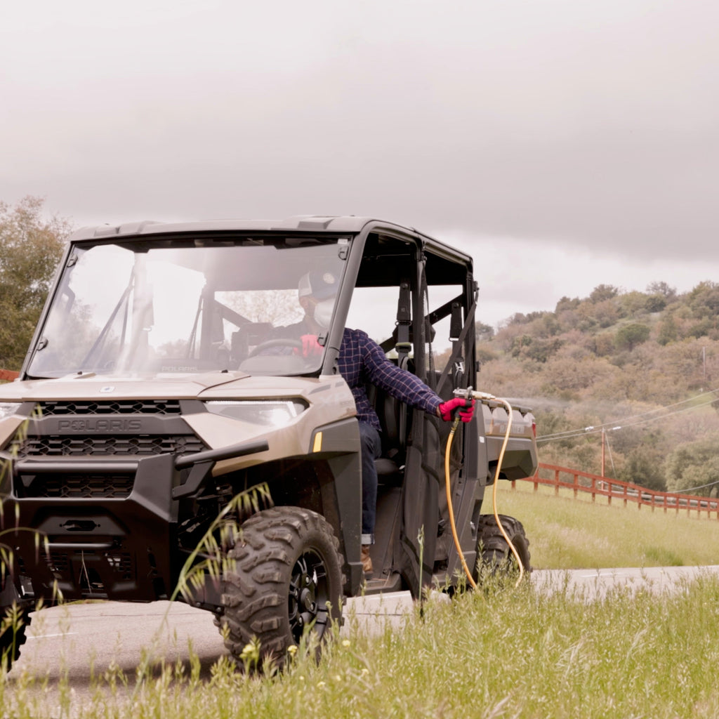 1.6HP Skid Sprayer Barrel Mount Only with Honda GX35 100ft Hose and 500 PSI Pump for Pest Control