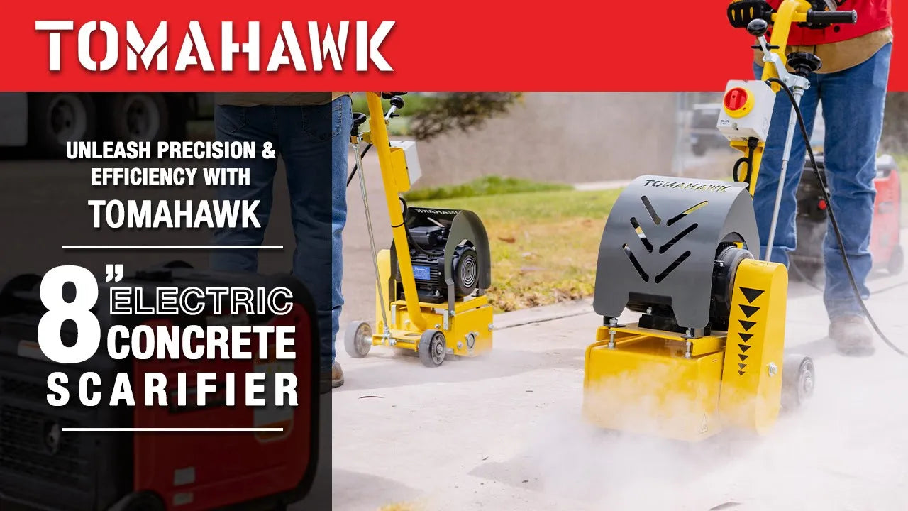 Electric 8” Concrete Scarifier Planer Grinder for Sidewalk Trip Hazard Repair, Traffic Line Removal