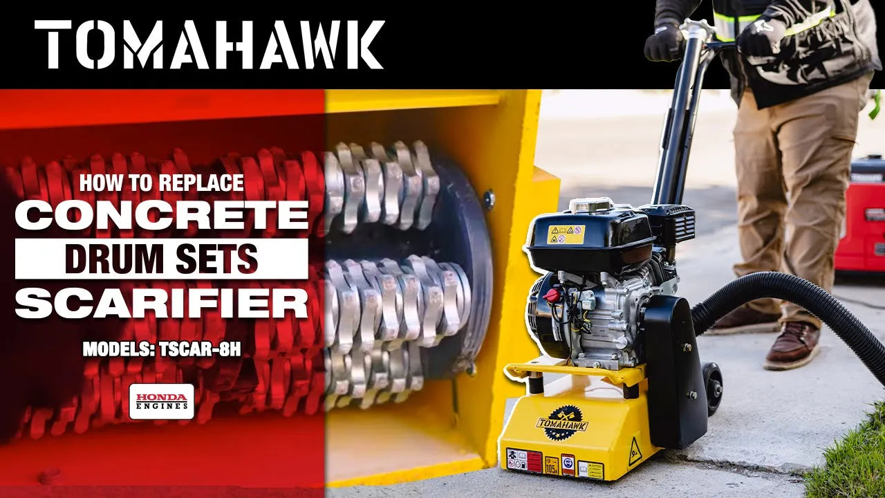 Electric 8” Concrete Scarifier Planer Grinder for Sidewalk Trip Hazard Repair, Traffic Line Removal