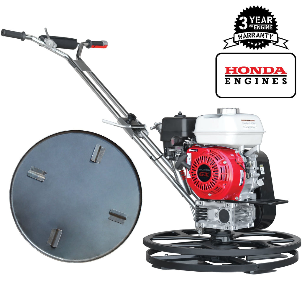 24" Concrete Power Trowel Edger 5.5HP Honda Float Pan Blade Screed Finishing Tool