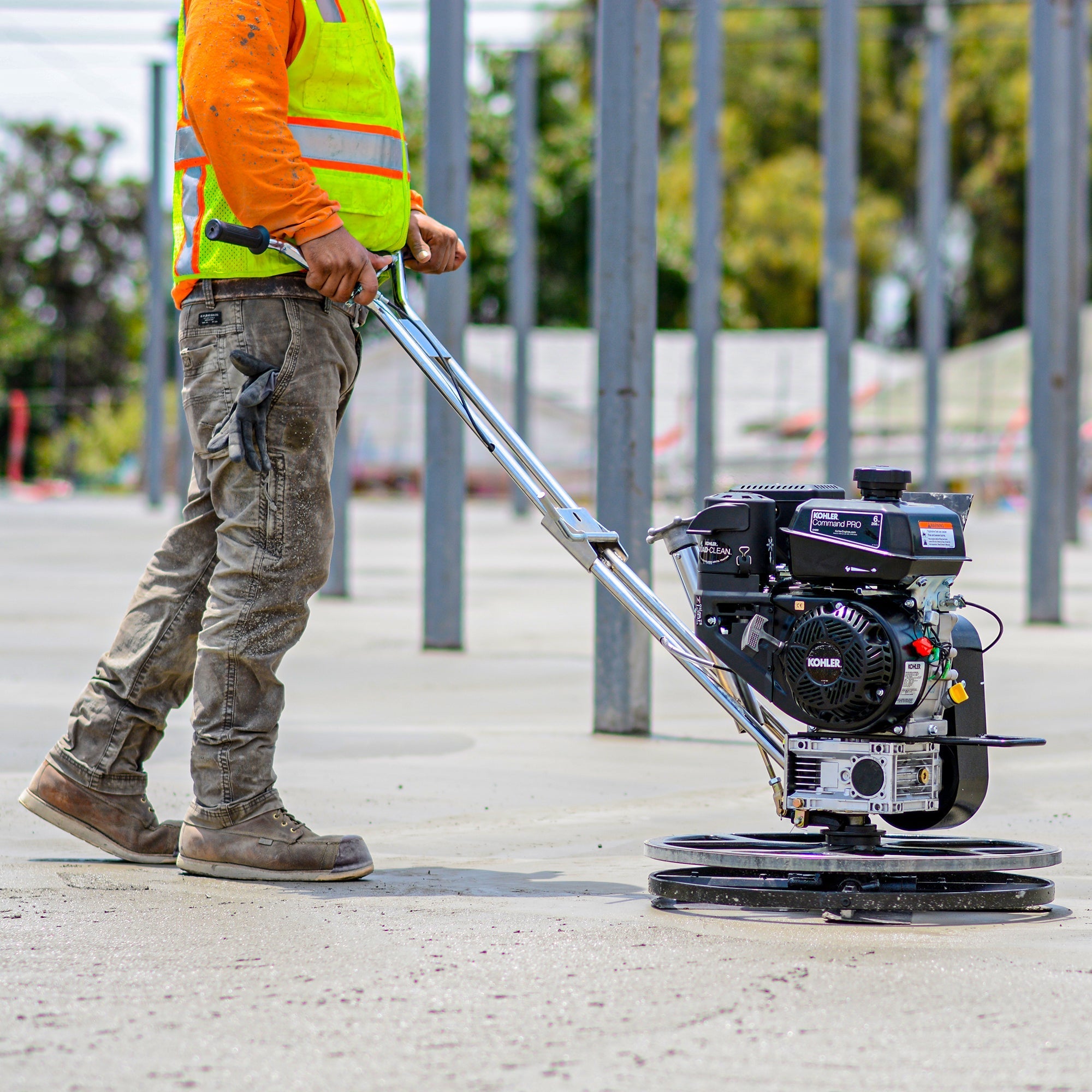 24" Concrete Power Trowel Edger 6HP Kohler Float Pan Blade Screed Finishing Tool