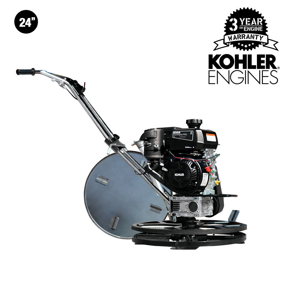 24" Concrete Power Trowel Edger 6HP Kohler Float Pan Blade Screed Finishing Tool