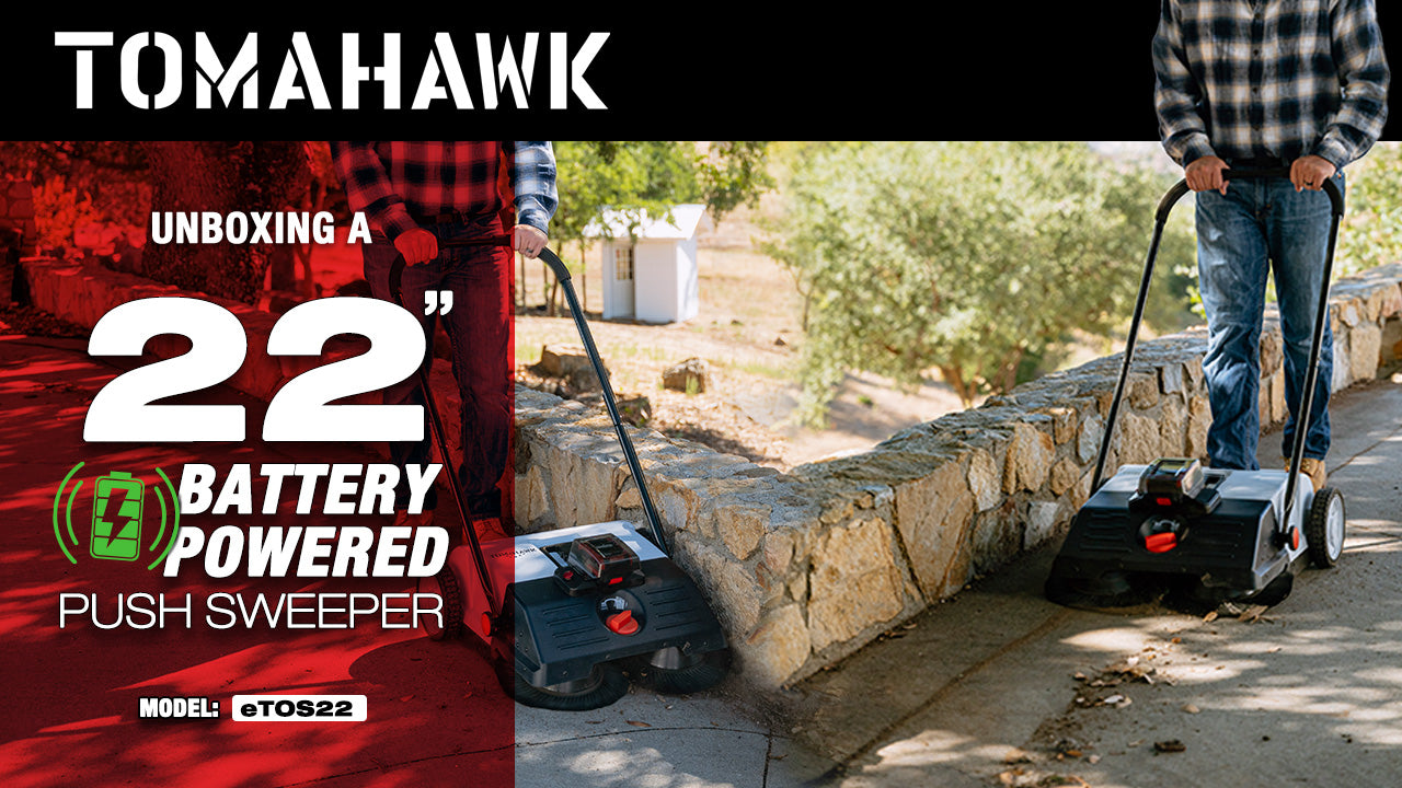 22" Battery Powered Push Sweeper With Double Brush System 18V Lithium-Ion