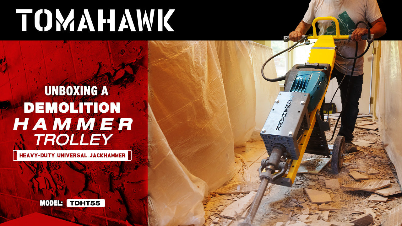 Tomahawk Demo Hammer Trolley – Heavy-Duty Universal Jackhammer Support Anti-Vibration Ergonomic Design for Effortless Demolition